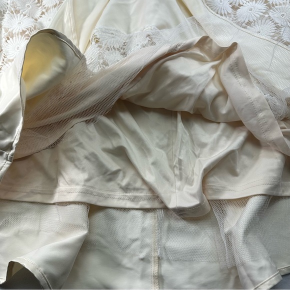 Ryu Floral Lace Midi Skirt Satin Boho Flower Girl Summer A-Line Luxury Medium - Picture 4 of 8